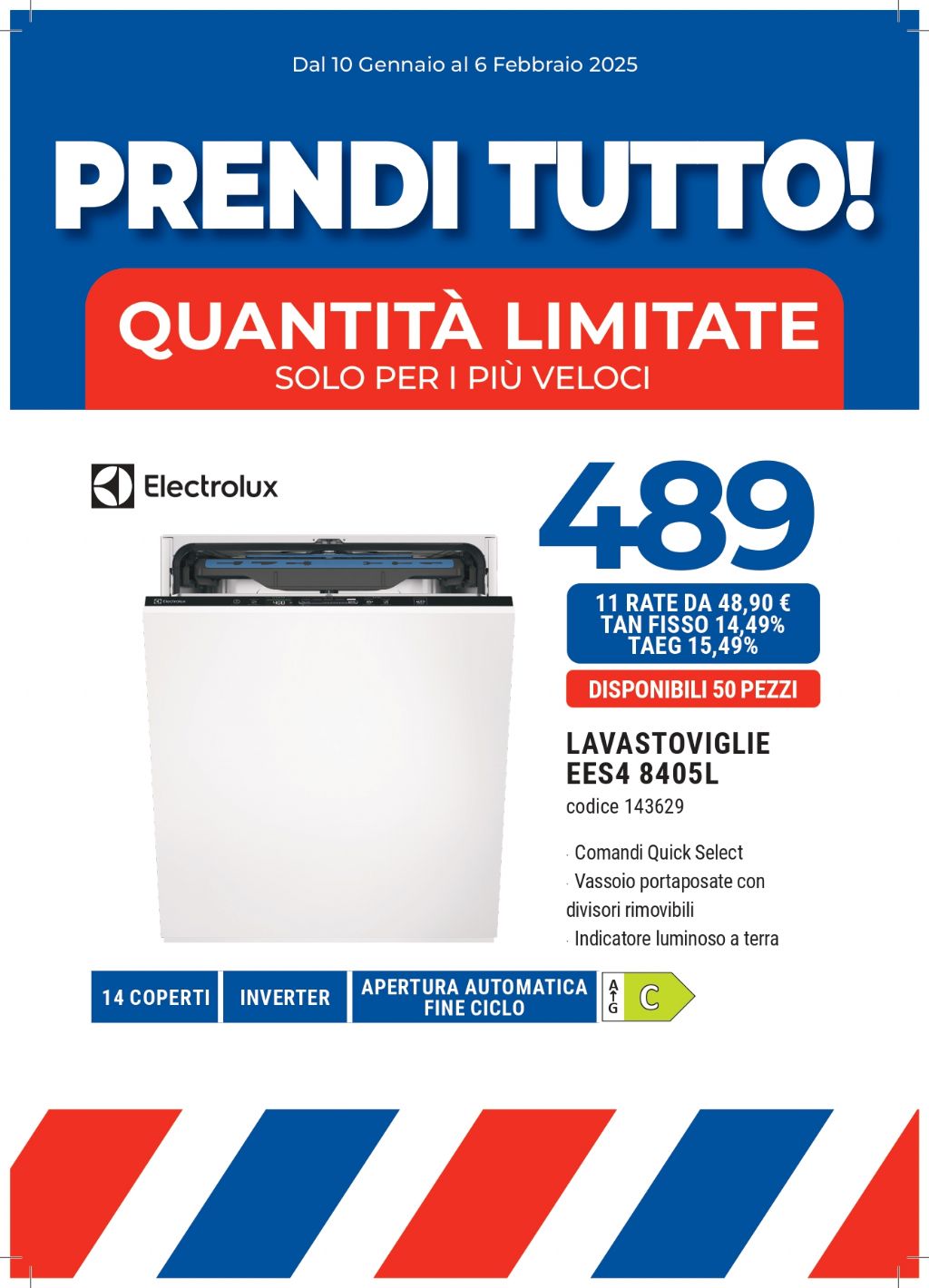 LAVASTOVIGLIE INCASSO ELECTROLUX EES48405L